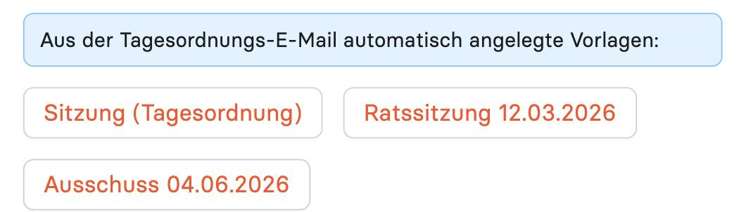 Automatisch aus der Tagesordnung angelegte Protokoll-Vorlagen